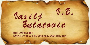Vasilj Bulatović vizit kartica